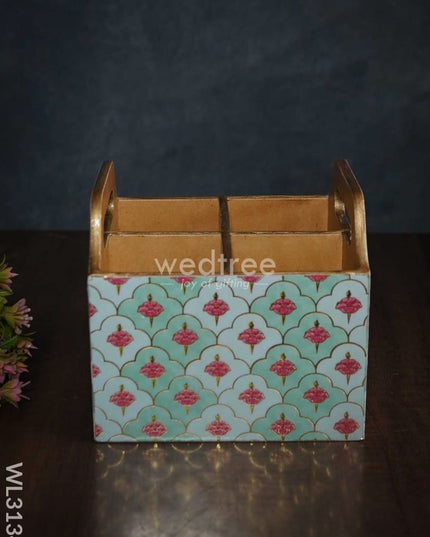 Digital Printed Organizer Box - 4 Partitions Wl3134 Wooden Utility