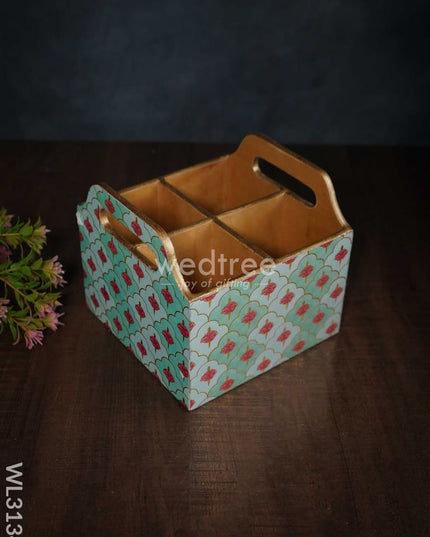 Digital Printed Organizer Box - 4 Partitions Wl3134 Wooden Utility