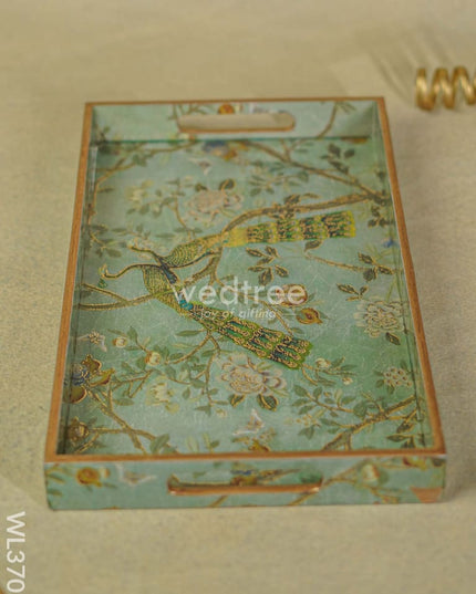 Digital Printed Peacock Tray - 15 X 9 Wl3705 Wooden Trays