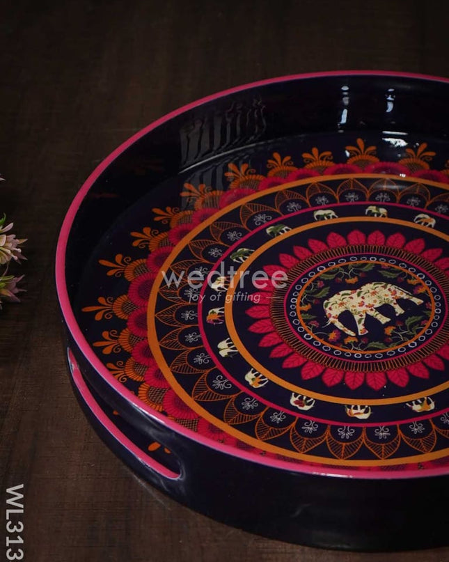 Digital Printed Round Tray (Mandala Art) - Wl3133 Wooden Trays