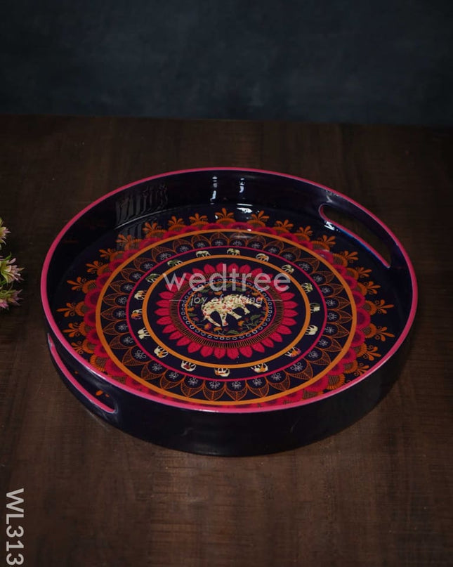 Digital Printed Round Tray (Mandala Art) - Wl3133 Wooden Trays