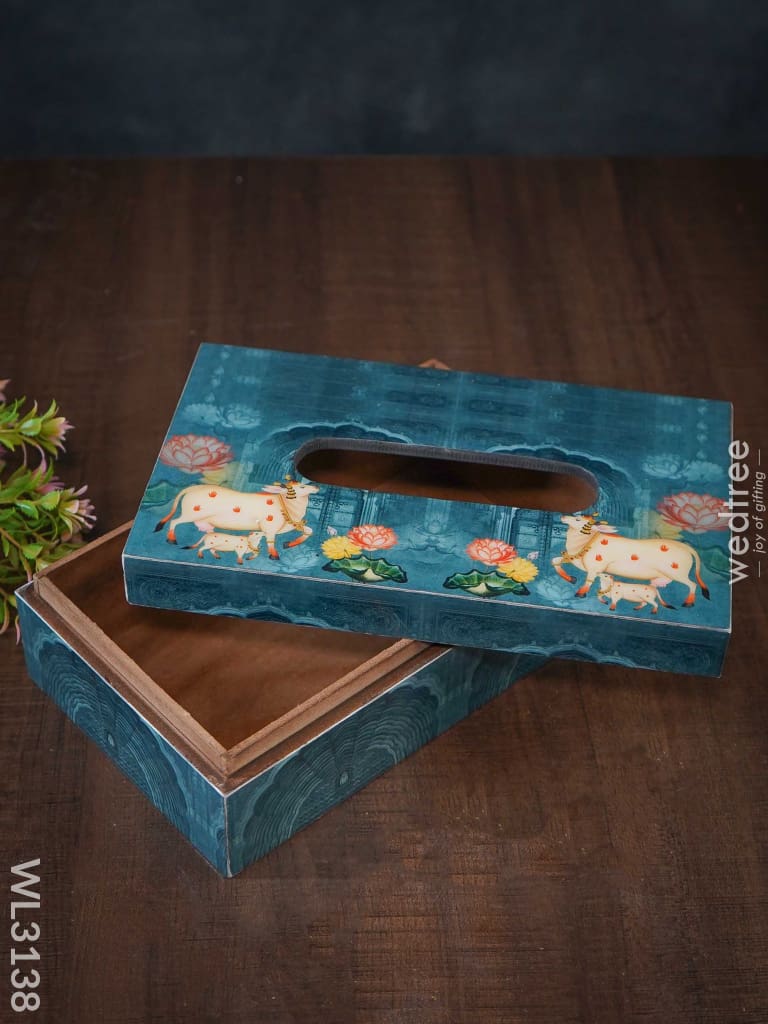 Digital Printed Tissue Box With Pichwai Prints - Wl3138 Dining Essentials