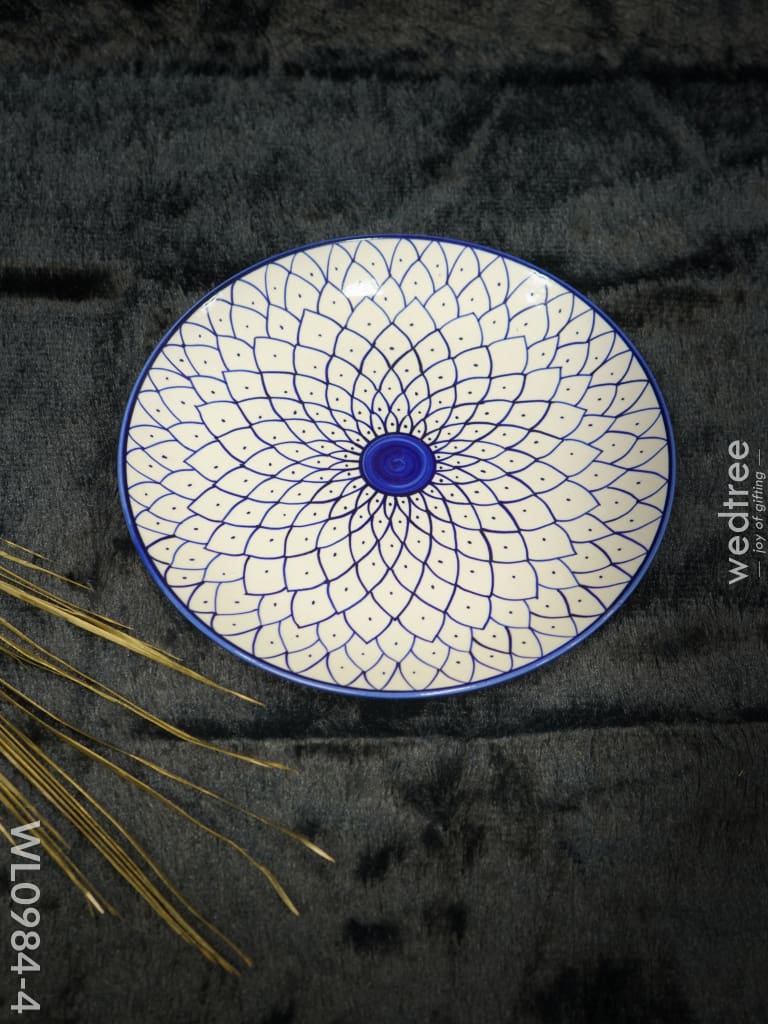 Dinner Plate -10Inches - Wl0984 Blue Coloured With Floral Design Ceramics