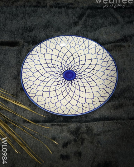 Dinner Plate -10Inches - Wl0984 Blue Coloured With Floral Design Ceramics