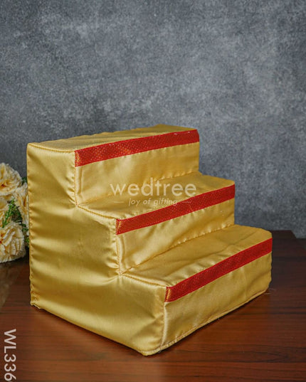 3 Step Golu Stand With Silk Fabric Cover - Wl3360 / Diya Padi