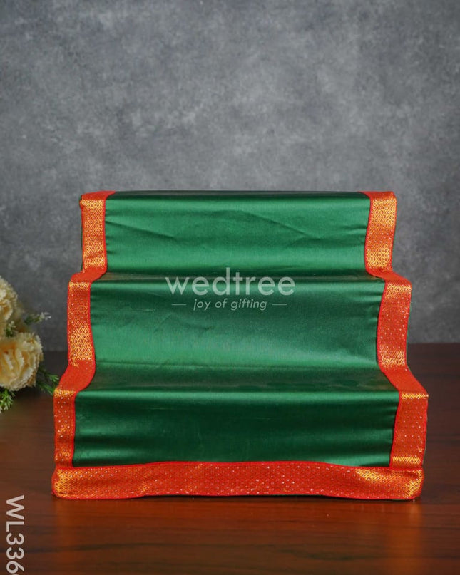 Dismantible 3 Step Golu Stand With Silk Fabric Cover - Wl3360 Swarna