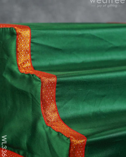 Dismantible 3 Step Golu Stand With Silk Fabric Cover - Wl3360 Swarna
