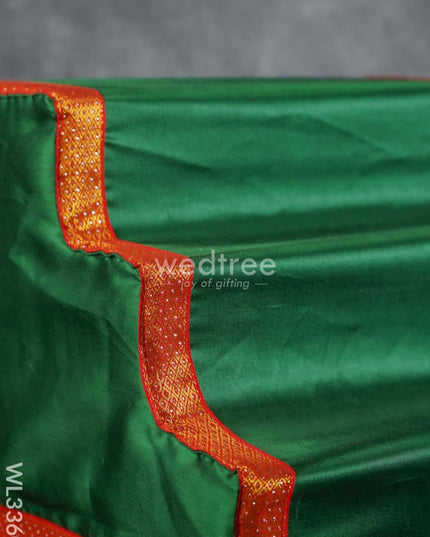 Dismantible 3 Step Golu Stand With Silk Fabric Cover - Wl3360 Swarna