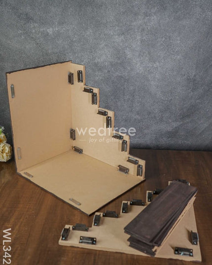 Dismantible 5 Step Golu Stand With Silk Fabric Cover - Wl3422 Swarna