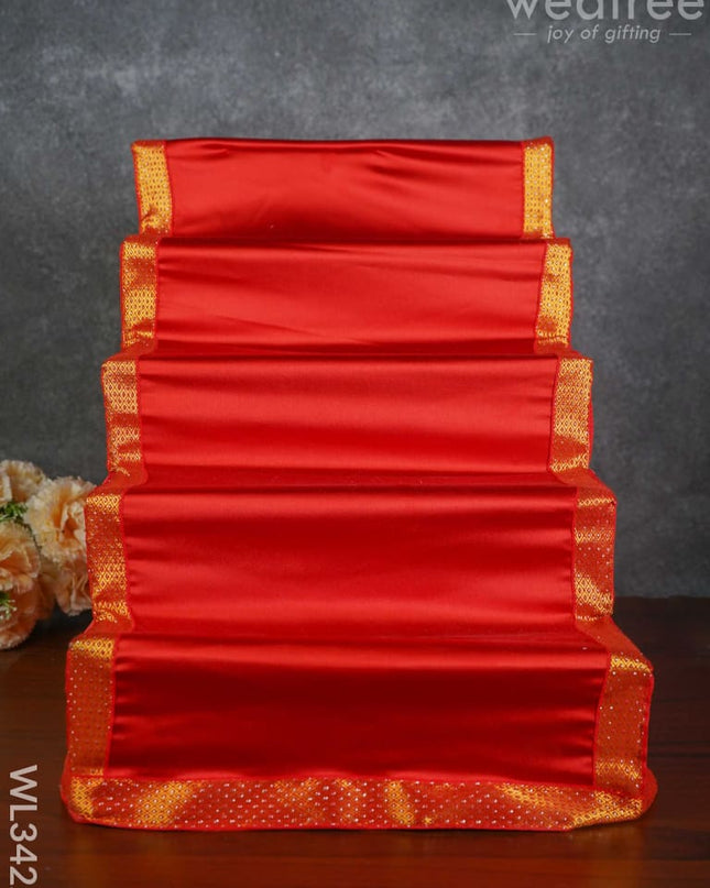 Dismantible 5 Step Golu Stand With Silk Fabric Cover - Wl3422 Swarna