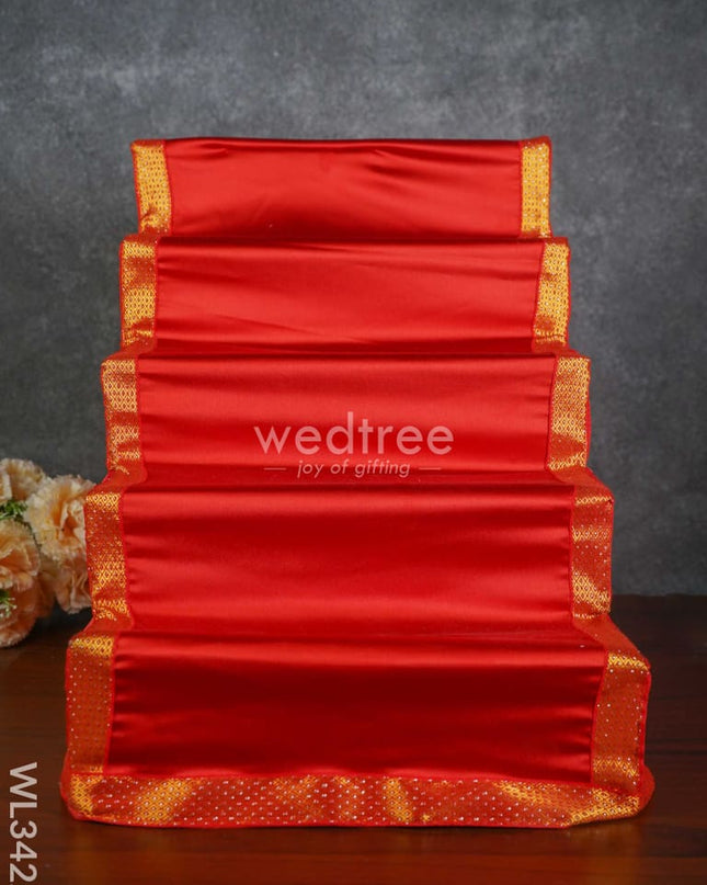 Dismantible 5 Step Golu Stand With Silk Fabric Cover - Wl3422 Swarna