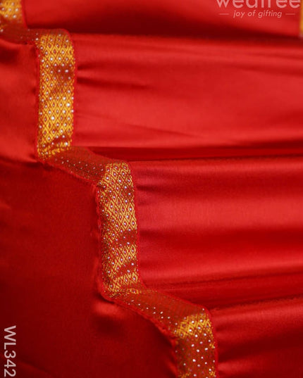 Dismantible 5 Step Golu Stand With Silk Fabric Cover - Wl3422 Swarna
