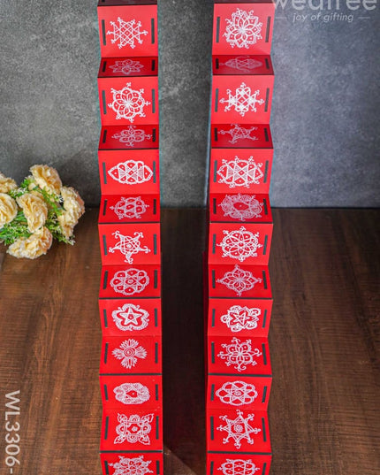 Dismantable 7 Step Diya Padi - Set Of 2 Wl3306-1 Wooden Decor
