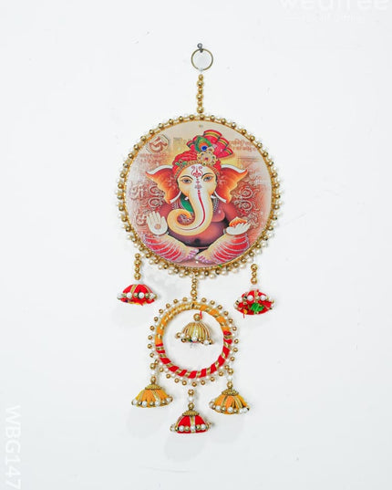 Divine Thoran - Ganesha Wall Hanging With Decorative Bells Wbg1472 Thorans