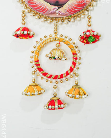 Divine Thoran - Ganesha Wall Hanging With Decorative Bells Wbg1472 Thorans