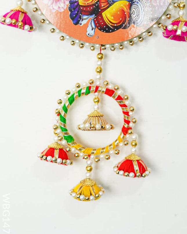 Divine Thoran - Ganesha Wall Hanging With Decorative Bells Wbg1472 Thorans