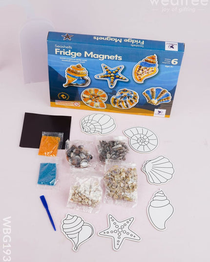 DIY Kit - Fridge Magnet Set with Seashell Design - WBG1937 - Kids Return Gifts