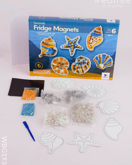 DIY Kit - Fridge Magnet Set with Seashell Design - WBG1937 - Kids Return Gifts
