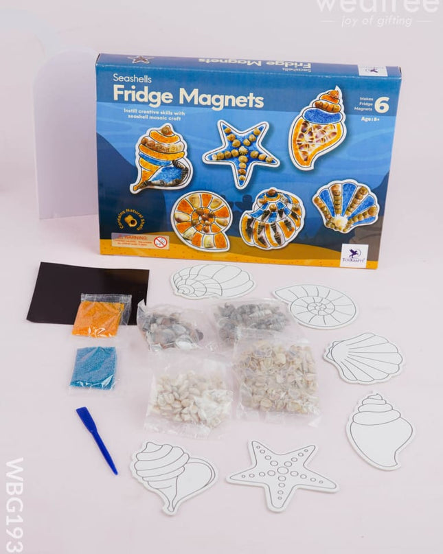 DIY Kit - Fridge Magnet Set with Seashell Design - WBG1937 - Kids Return Gifts