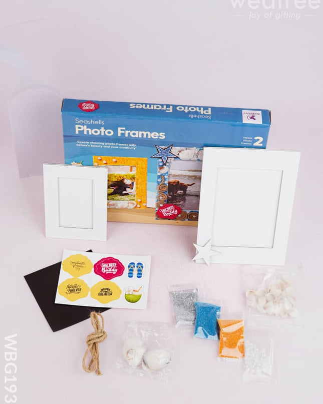 DIY Kit - Photo Frame Set with Seashell Design - WBG1936 - Kids Return Gifts