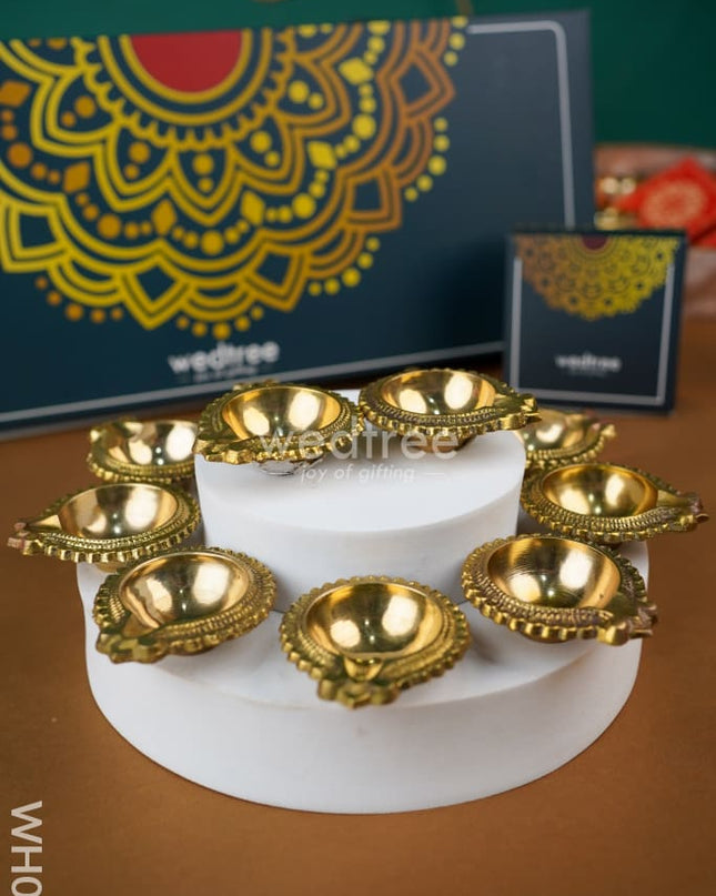 Diya Pack 8 - Brass Set Of 10 Wh0031 Karthigai Deepam Packs