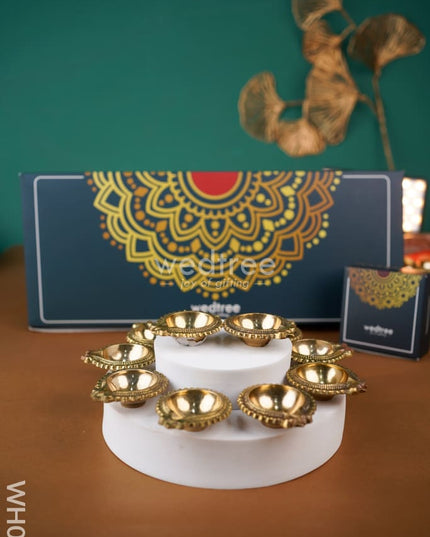 Diya Pack 8 - Brass Set Of 10 Wh0031 Karthigai Deepam Packs