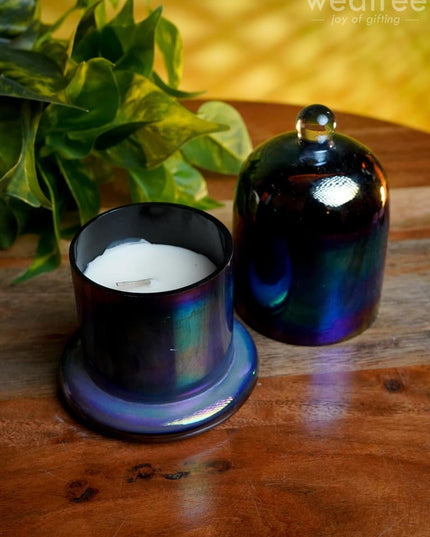 Domed Glass Scented Soy Wax Jar (Iridescent) - Wl0505 Candles And Votives