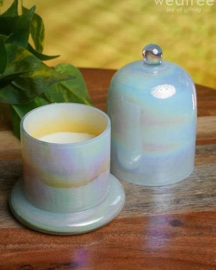 Domed Glass Scented Soy Wax Jar (Iridescent) - Wl0505 Candles And Votives