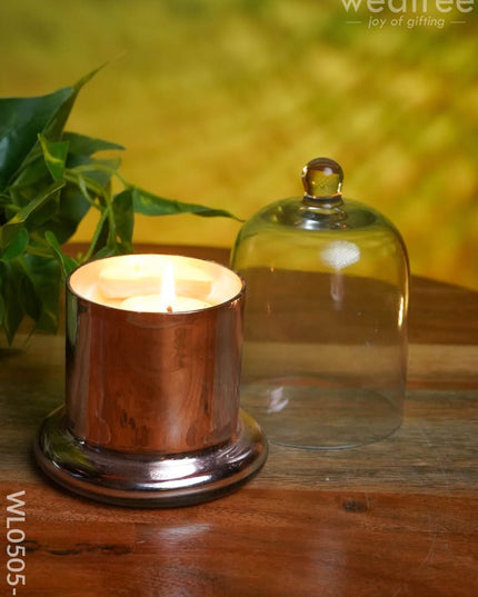 Domed Glass Scented Soy Wax Jar (Iridescent) - Wl0505 Pink Candles And Votives