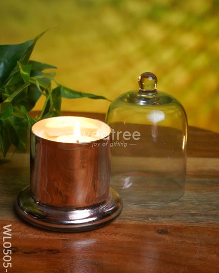 Domed Glass Scented Soy Wax Jar (Iridescent) - Wl0505 Pink Candles And Votives
