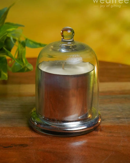 Domed Glass Scented Soy Wax Jar (Metallic) - Wl0504 Candles And Votives