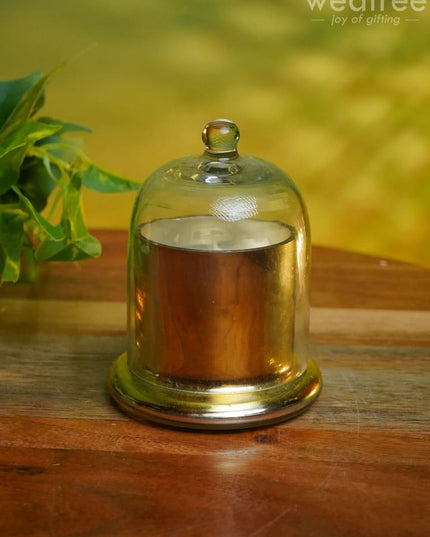 Domed Glass Scented Soy Wax Jar (Metallic) - Wl0504 Candles And Votives