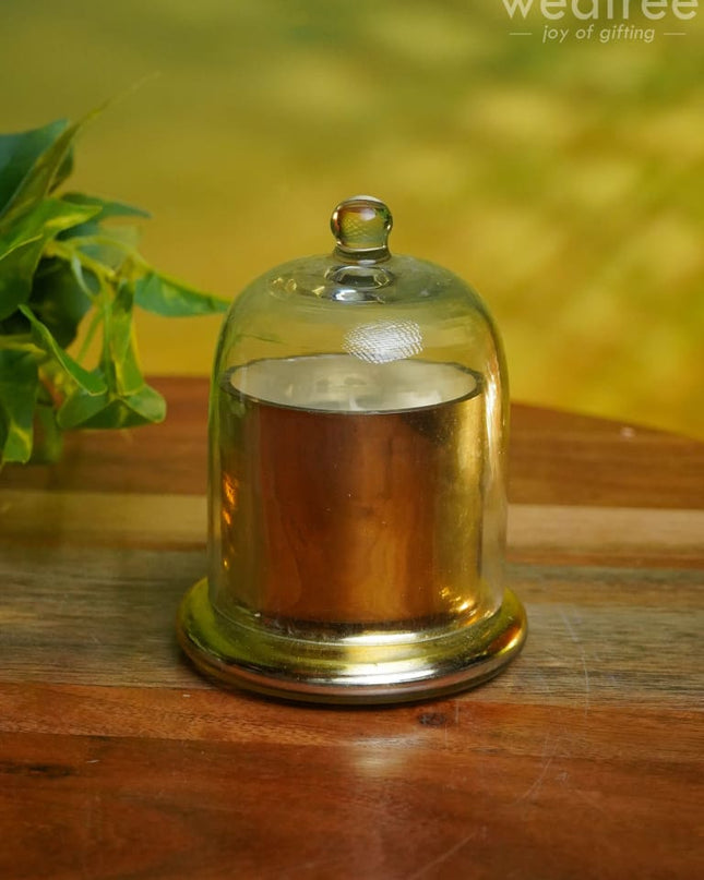 Domed Glass Scented Soy Wax Jar (Metallic) - Wl0504 Candles And Votives
