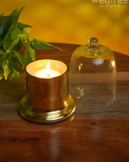 Domed Glass Scented Soy Wax Jar (Metallic) - Wl0504 Candles And Votives