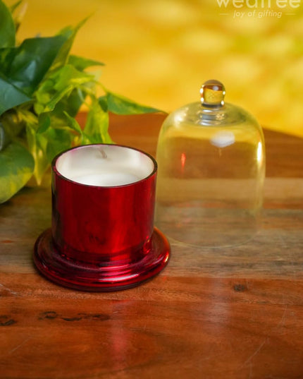 Domed Glass Scented Soy Wax Jar (Metallic) - Wl0504 Candles And Votives