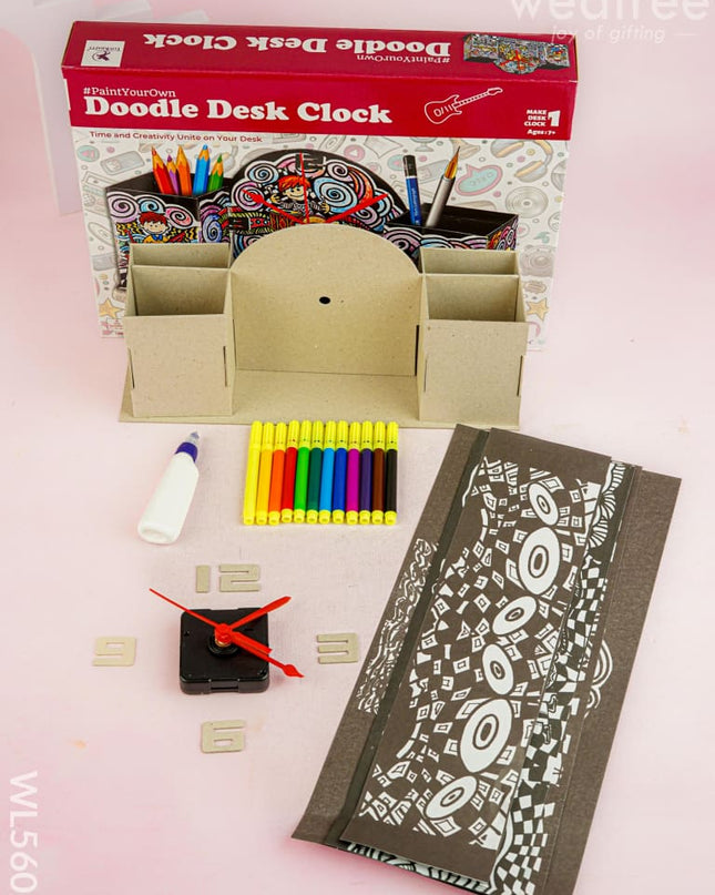 Doodle Art Kit - Desk Clock - WL5602 - Kids Utility
