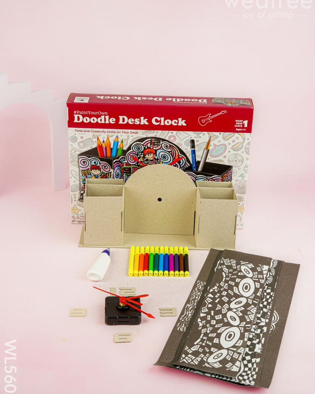 Doodle Art Kit - Desk Clock - WL5602 - Kids Utility