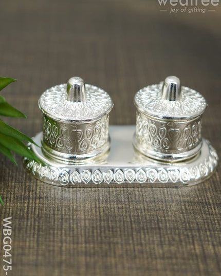 Dibbi Kumkum Holder - Wbg0475 Silver Finish Wbg0475-2 Holders