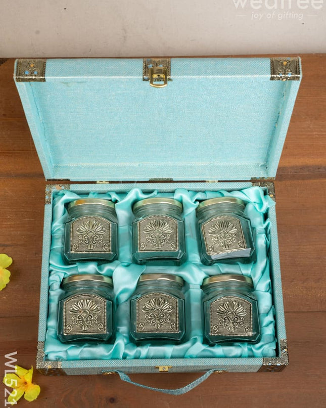 Dry Fruit Box - 6 Glass Jar - WL5214 - Dry Fruit Box