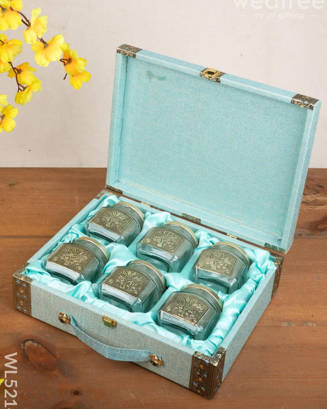 Dry Fruit Box - 6 Glass Jar - WL5214 - Dry Fruit Box