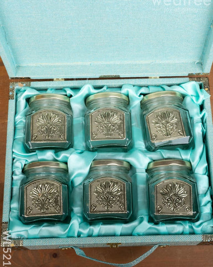 Dry Fruit Box - 6 Glass Jar - WL5214 - Dry Fruit Box