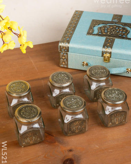 Dry Fruit Box - 6 Glass Jar - WL5214 - Dry Fruit Box