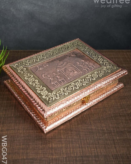 Dry Fruit Box - Copper Embossed Palanquin Wbg0474