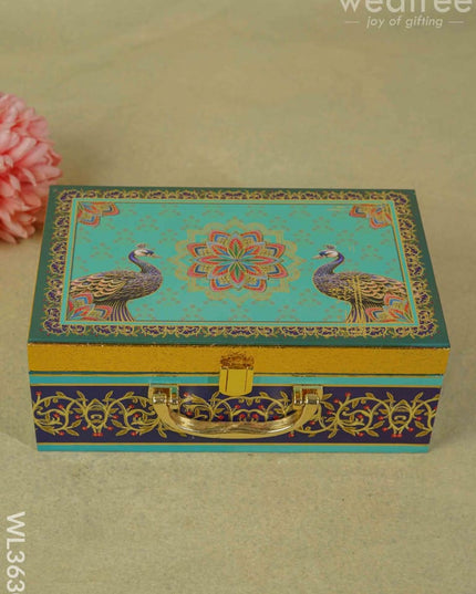 Decorative Peacock Designed 2 Jar Dry Fruit Box - Wl3630