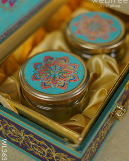 Decorative Peacock Designed 2 Jar Dry Fruit Box - Wl3630