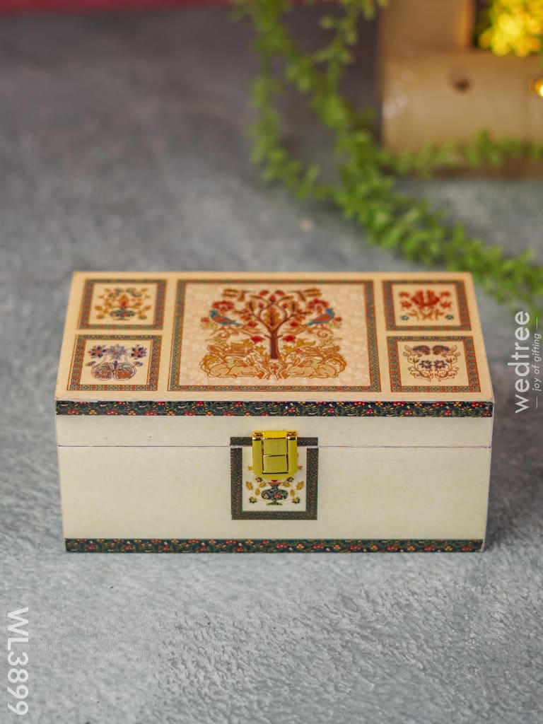 Dry Fruit Box With Peacock And Tree - Wl3899