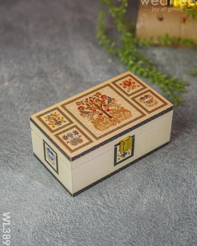 Dry Fruit Box With Peacock And Tree - Wl3899