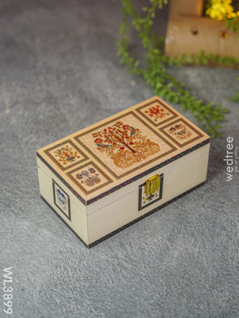 Dry Fruit Box With Peacock And Tree - Wl3899