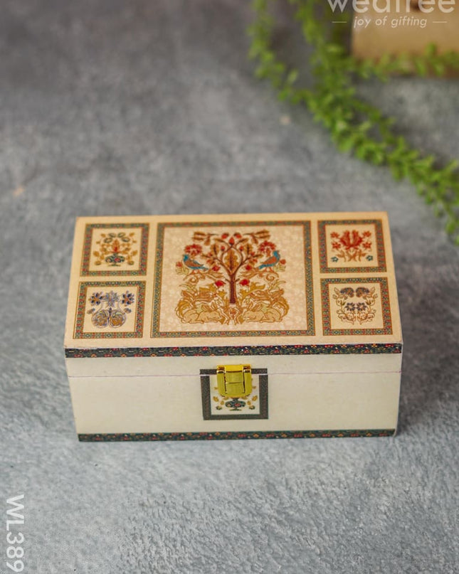 Dry Fruit Box With Peacock And Tree - Wl3899