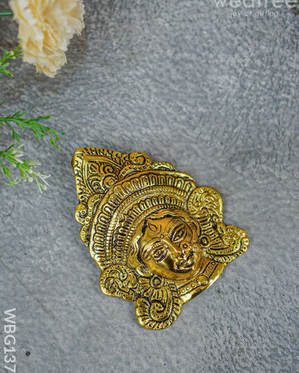 White Metal Durga Face - Gold Finish Wbg1378 Pooja Utility Rg